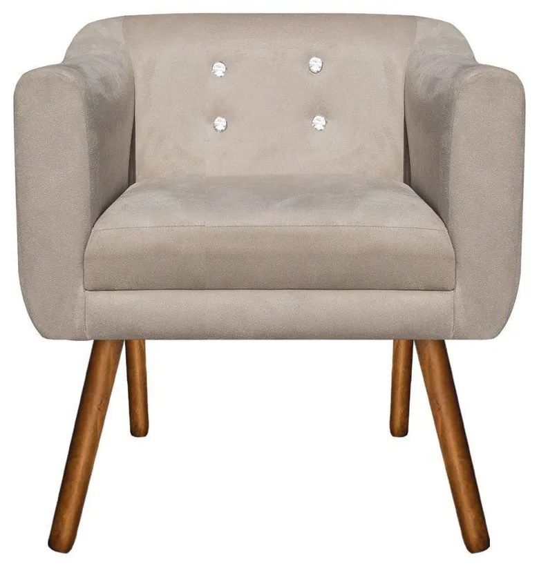 KIT 02 POLTRONAS JULIA SUEDE BEGE COM ST