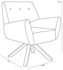 Kit 2 Poltronas Decorativas Melli Base Giromad Giratória Linho D-465 C