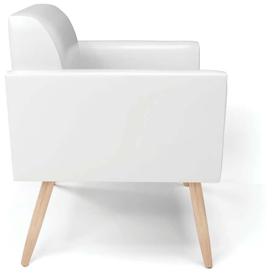 Kit 2 Poltronas Pés Palito Natural Marisa Corano D03 - D'Rossi - Branco
