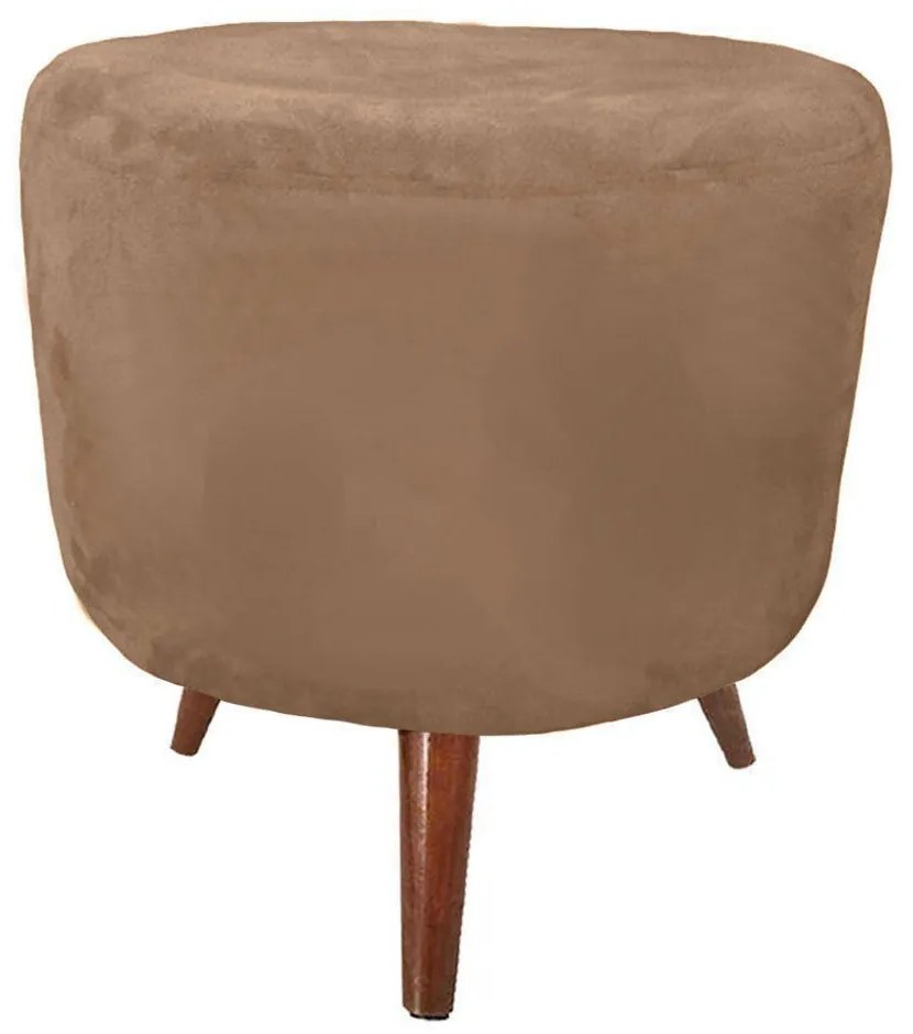 PUFF BANQUETA DECORATIVA DORA REDONDO SU - Marrom Rato