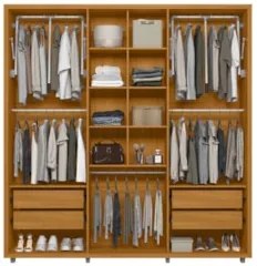 Guarda Roupa Casal 230cm Com 6 Portas Barok Off/Cinamomo Z10 - Mpozena