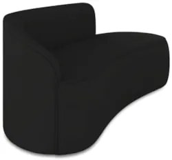 Sofá 3 Lugares Para Sala 180cm Orgânico Wendi Veludo Preto I01  - Mpoz