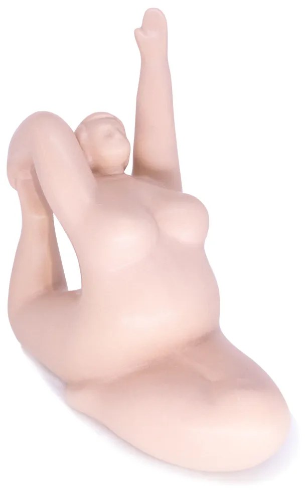 Enfeite Decorativo Yoga Rosa Em Cerâmica Estilo Nórdico 22,3 Cm - D'Rossi