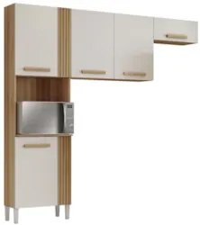 Armário de Cozinha 210cm Com Tampo Hanna Atacama/Off White A15 - Mpoze