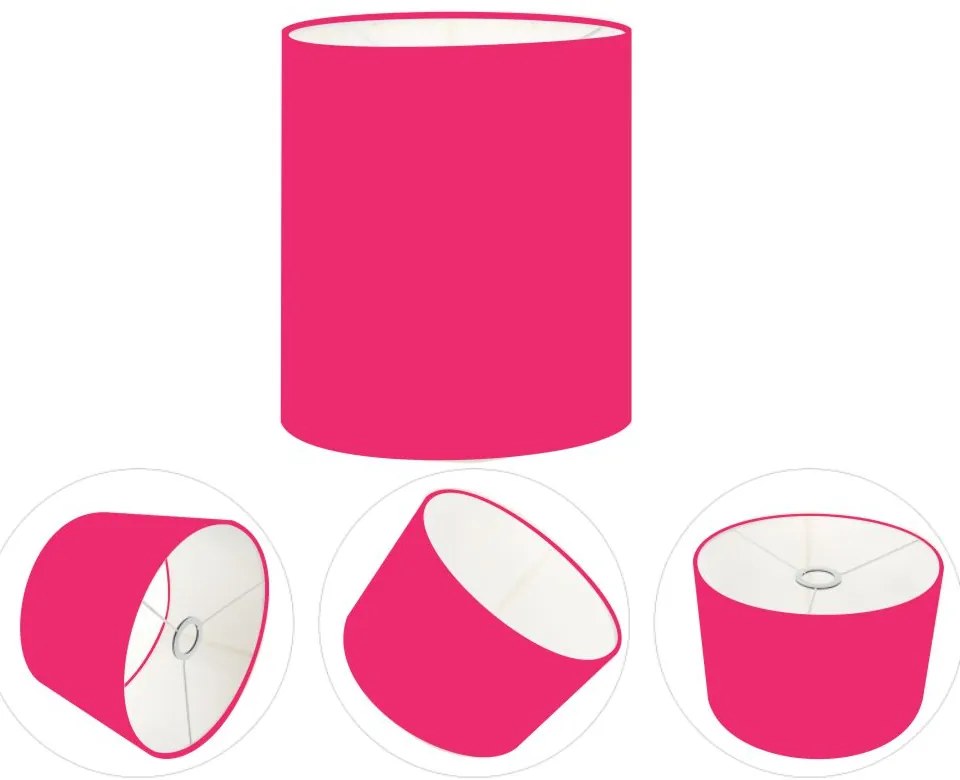 Cúpula Abajur Cilíndrica Cp-7001 Ø13x15cm - Rosa Pink