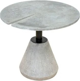 Mesa Lateral Circular Minuto Concreto Cinza Claro