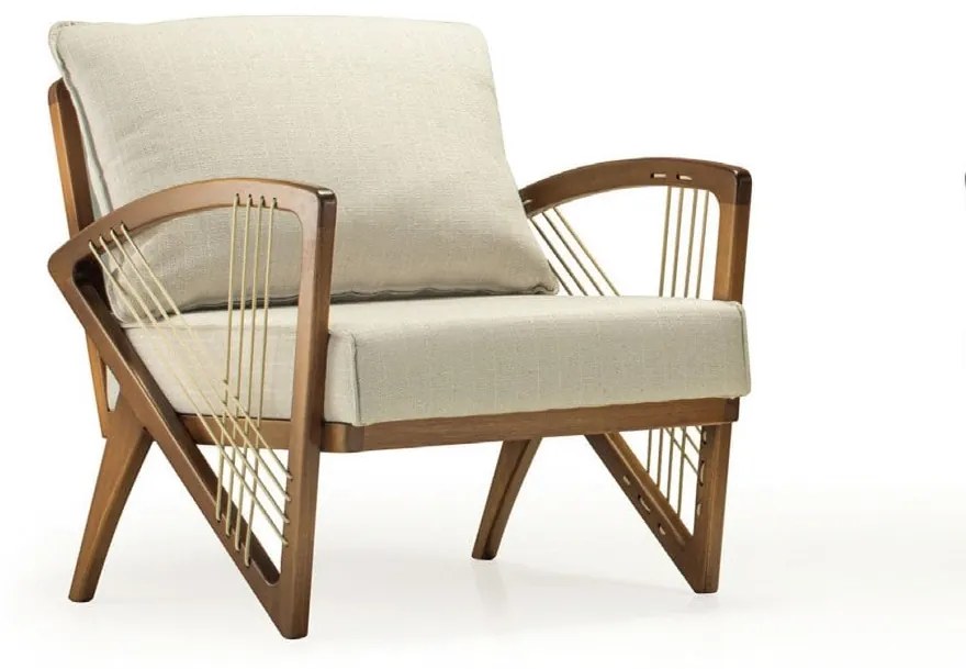 Poltrona Akainan Detalhes em Cordão Recouro Madeira Eucalipto Design Artesanal