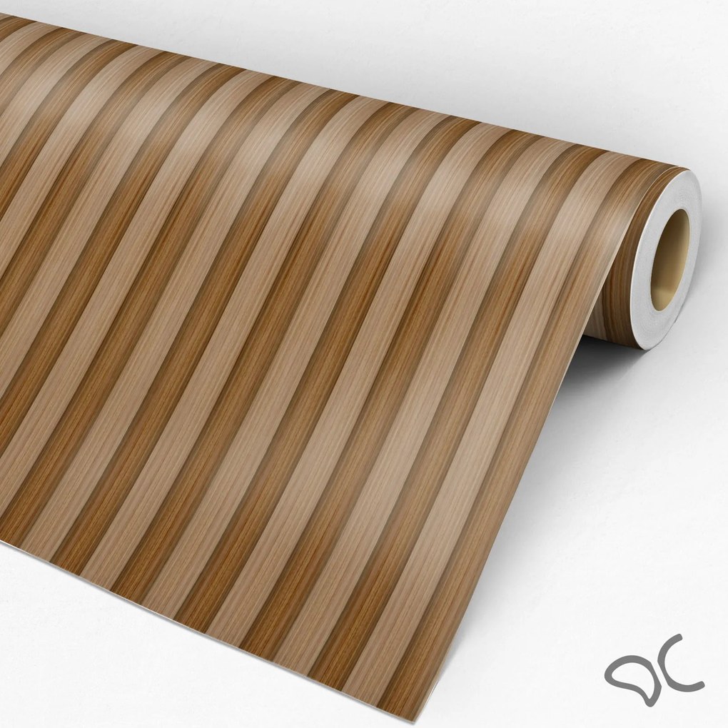 Papel de Parede Ripado Marrom Escuro 0.52m x 3.00m