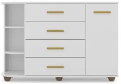 Cômoda Infantil com Cantoneira Laura 1 Porta Z39 Branco - Mpozenato
