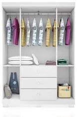 Jogo de Quarto Infantil Guarda Roupa e Cômoda Ane Branco - Phoenix