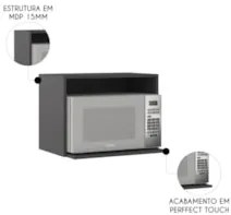 Suporte Micro-ondas Forno 58cm Aéreo Grafite Z44            - Mpozenat