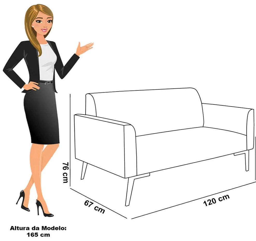 Sofá Namoradeira com Poltrona Pés Villach Marisa Veludo Rosê