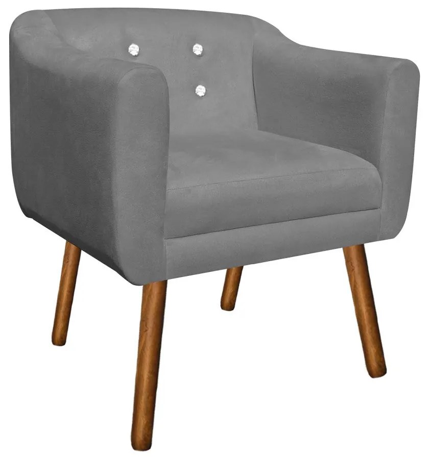 KIT 02 POLTRONAS JULIA SUEDE GRAFITE STR