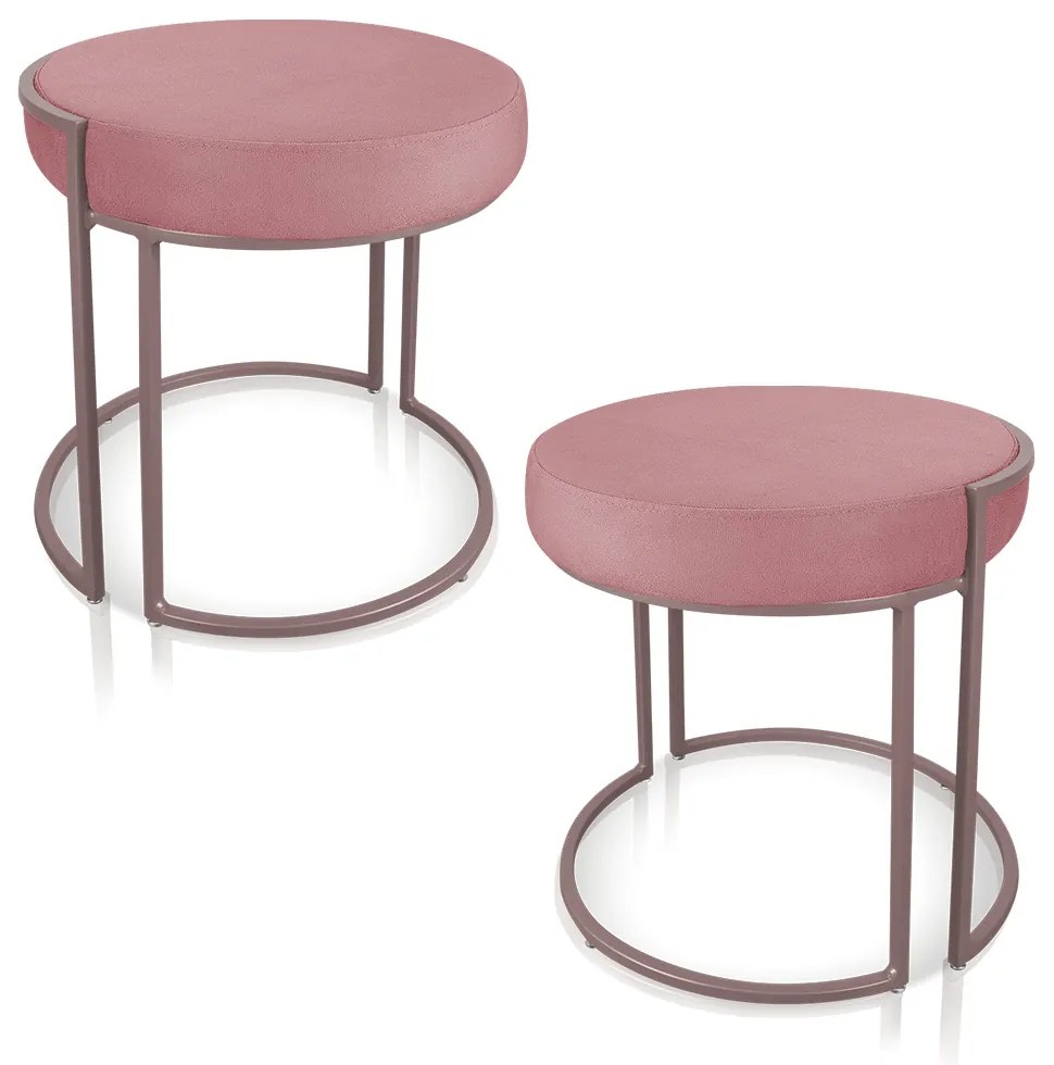 Kit 02 Puffs Love Suede Rose Base Industrial Rose - D'Rossi