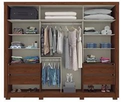 Guarda Roupa Casal 2 Portas de Correr Palace Castanho - Henn