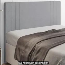 Cabeceira Cama Box Queen 160cm Estofada Rama Serrano Cinza Z04 - Mpoze