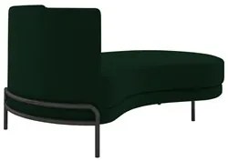 Chaise Longue Divã 164cm Braço Esquerdo Logus D06 Veludo Verde - Mpoze