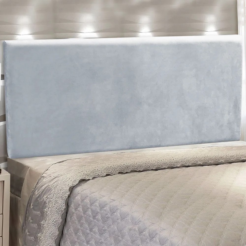 Cabeceira Painel Clean para Cama Box Casal 140 cm Suede M11- D'Rossi - Cinza