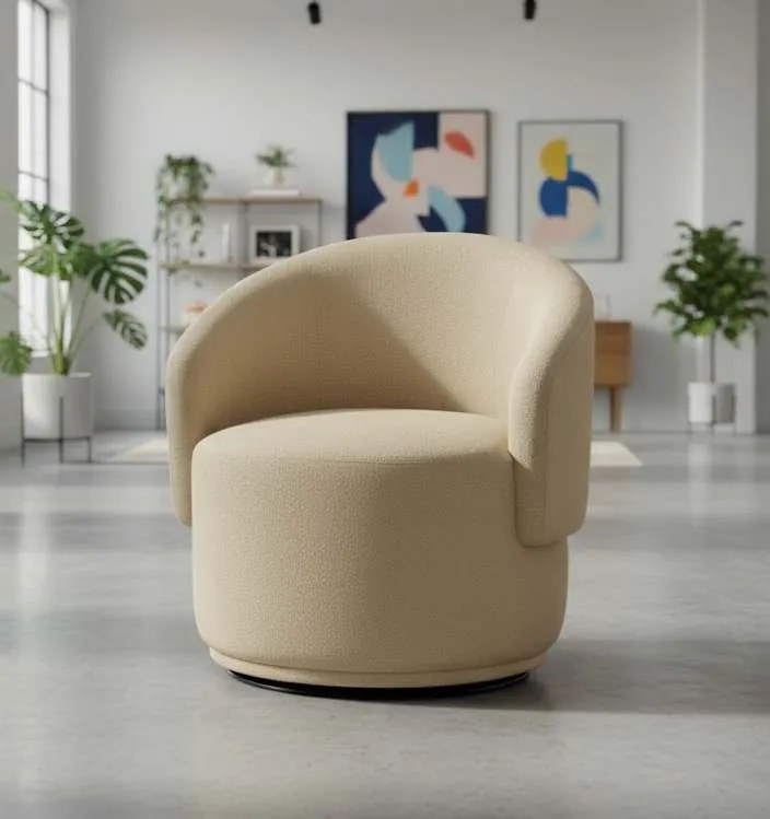 Poltrona Decorativa Giratória Sala de Estar Recepção Jasmine Suede