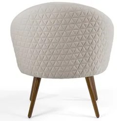 Kit 2 Poltronas Decorativas Pés Palito Rafa C-107 Linho Tressê Bege -