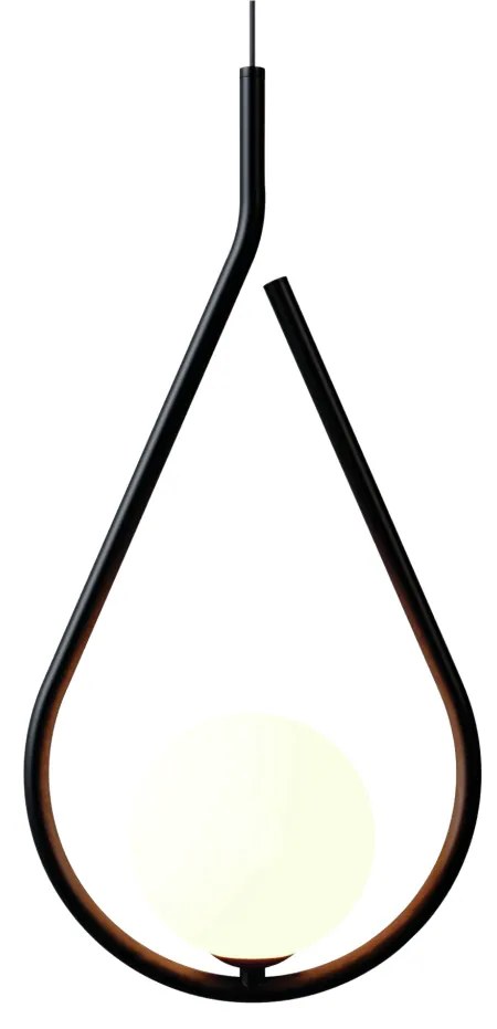 Kit 03 Pendente Gota Globo Ø12Cm C/ Rosca Alumínio 1Xg9 - Qimporta Pd2... (PRETO, FOSCO)