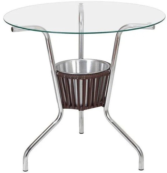 Conjunto de Mesa Jardim Alumínio Fibra 4 Cadeiras Área Externa Castanho