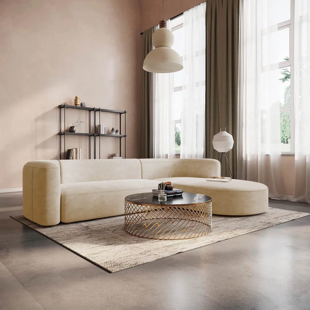 Sofá Modular Celinne Luxuoso Sala de Estar Decoração Luxo 265cm Suede