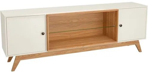 Rack Retro Viena 1,80 MT cor Off White com Freijo - 51853 Sun House