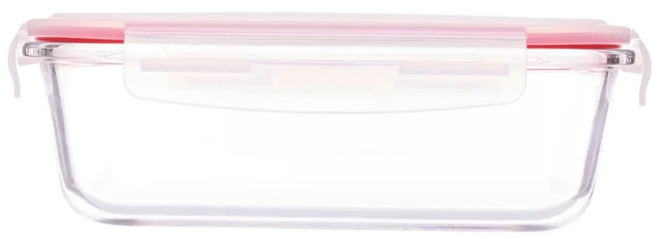 Pote Hermético de Vidro Retangular 1,5 L Vermelho