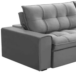 Sofá Retrátil Reclinável 3 Lugares 250cm Argon F05 Veludo Prata - Mpoz