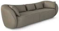 Sofá 3 Lugares 232cm Orgânico Pé Madeira Yume Veludo Marrom Z55 - Mpoz