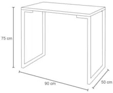 Mesa Escritório Estilo Industrial Porto 90cm Z34 Branco - Mpozenato