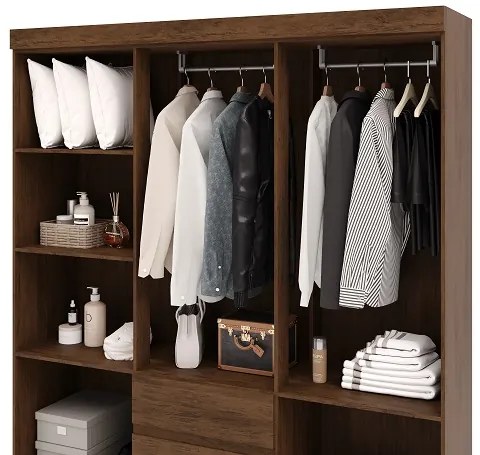 Guarda Roupa Ideal 6 Portas Plus Imbuia – Vila Rica Móveis
