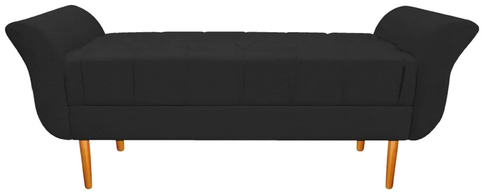 Recamier Estofado Ari 100 cm Solteiro Corano Preto - ADJ Decor