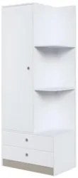 Guarda Roupa Infantil 1 Porta e 2 Gavetas Juno Branco A05  - Mpozenato