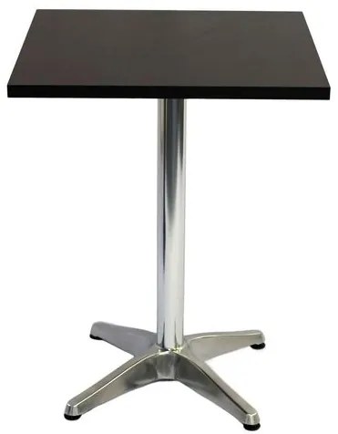 Mesa Nebraska 60 cm Tampo Preto Quadrada Base em Aluminio - 28740 Sun House