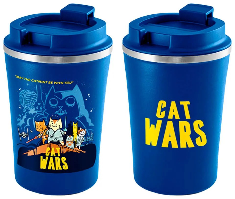 Copo Térmica Chá Café e Cerveja 470ml Cat Wars - Azul