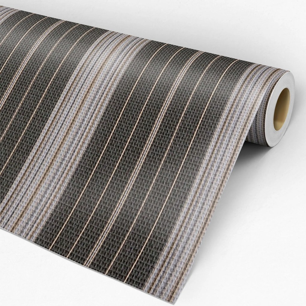 Papel de Parede listrado linho marrom 0.52m x 3.00m