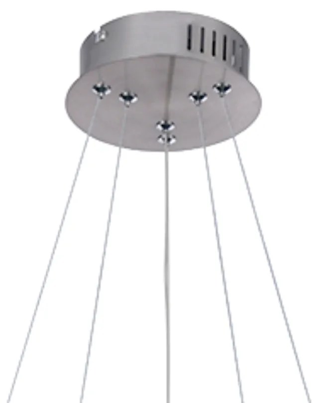 Pendente Oca Aros Duplo Ø60X4Cm / Ø40X4Cm Led 54W 3000K Bivolt | Bella... (NIckel)