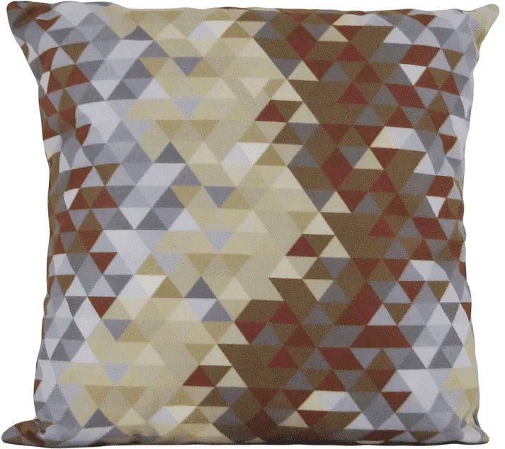Capa almofada LYON Veludo estampado Triangulo Terracota 50x50cm