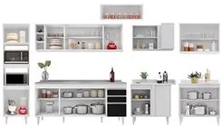Armário de Cozinha Modulada de Canto 9 Peças CP06 Balcão com Pia Inox