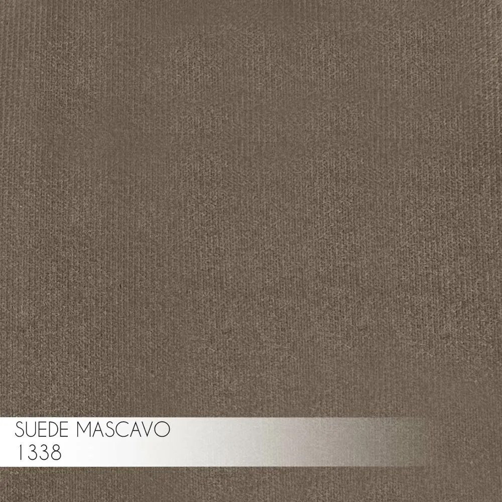 Banqueta Decorativa Rubel Base Bronze Suede Cappuccino G41 - Gran Belo