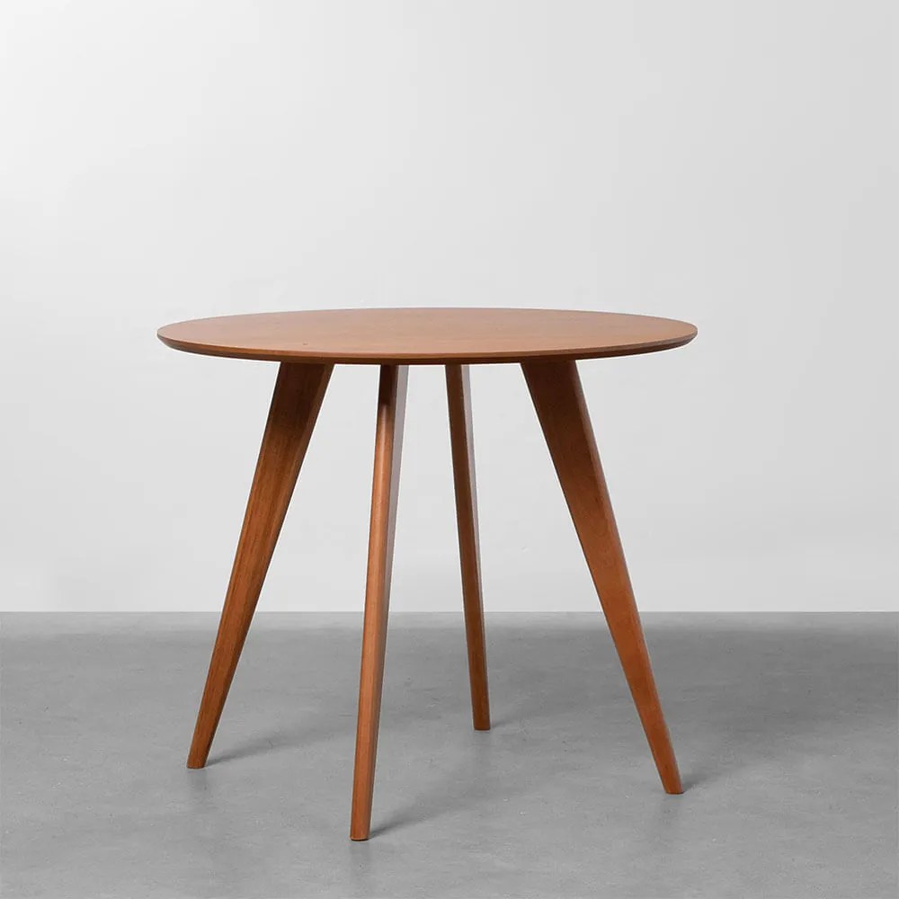 Mesa de Jantar Square Laminada Redonda - Natural