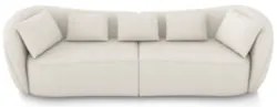 Sofá 3 Lugares 252cm Orgânico Pé Madeira Yume Bouclê Cru Z55 - Mpozena
