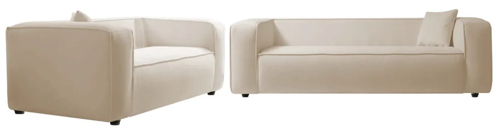 Kit Sofá 2 Lugares 160cm e Poltrona Decorativa Escritório Orgânico Cecília Linho - ADJ Decor