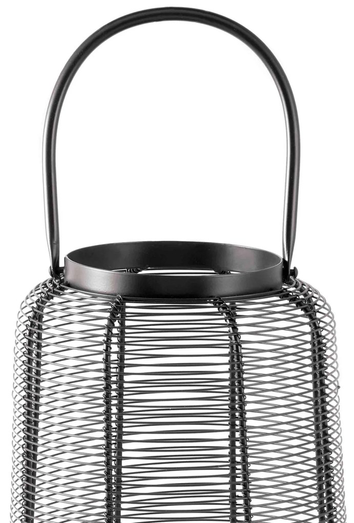 Lanterna Decorativa em Metal Preto 60x23x23 cm - D'Rossi