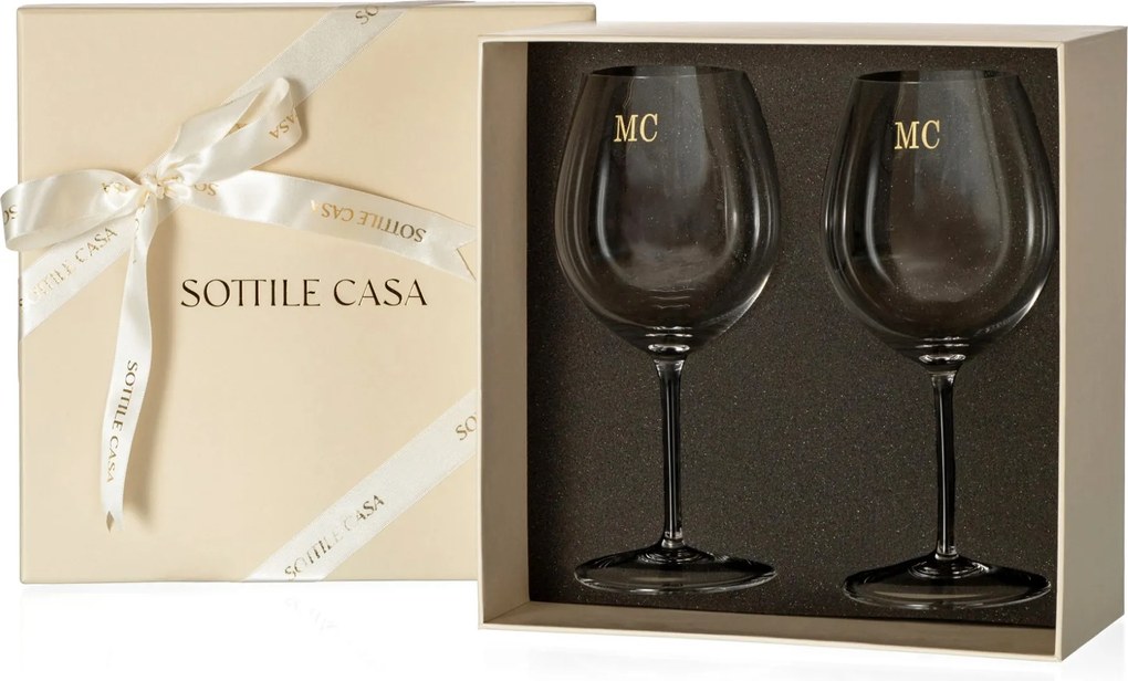 Conjunto 2 Taças de Cristal Mozart Basic p/ Vinho Cabernet 700ml c/ Caixa de Presente  Incolor