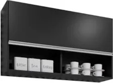 Armário de Cozinha Aéreo 100cm Basculante Mia Z34 Preto   - Mpozenato