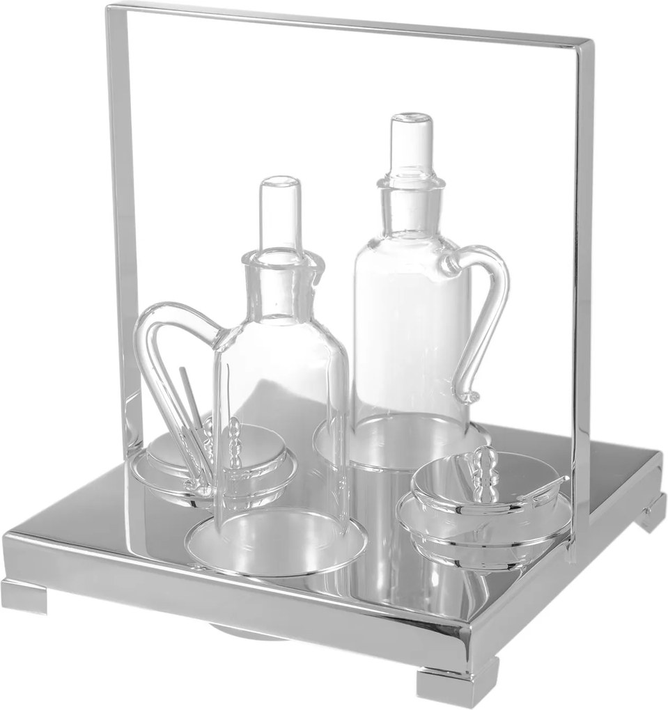 Galheteiro Plano Quadrado - Prata  Prata