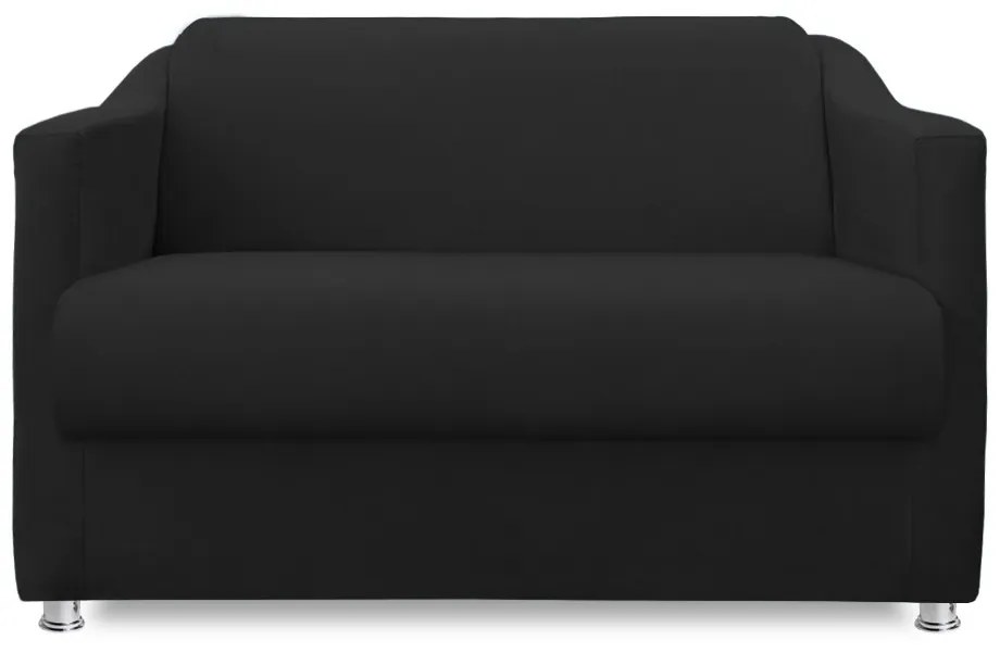 Namoradeira Cecilia 2 Lugares Suede Preto 1,20 m Decorativa Sala Recepção